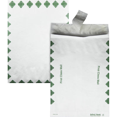 Quality Park Survivor 10 x 13 x 1-1/2 DuPont Tyvek Expansion First Class Border Envelopes, White, 100 / Carton, QUAR4510