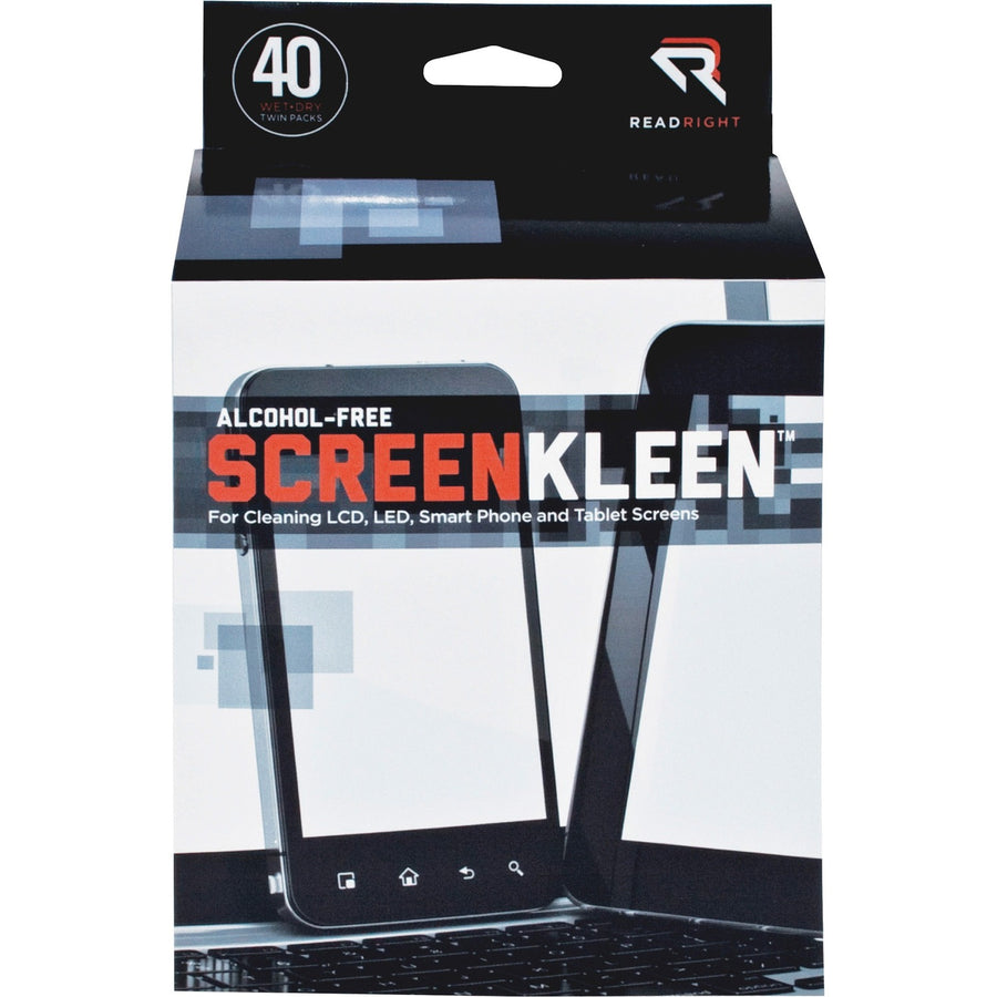 Advantus Read Right Alcohol-free LCD ScreenKleen Wipes, 80 / Box — view 1