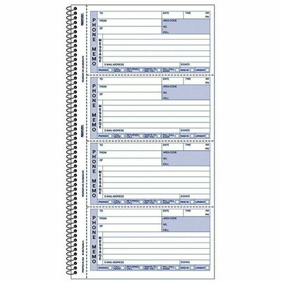 Dominion Blueline Rediform Memo Style Phone Message Book, Canary, 5.75" Width x 11" Length, RED50076