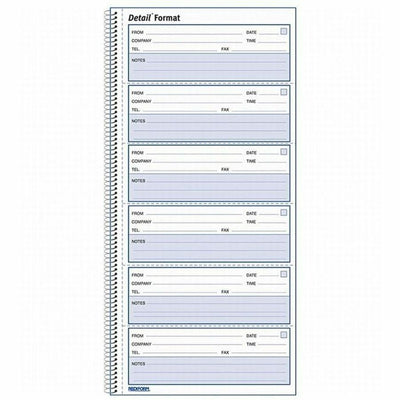 Dominion Blueline Rediform Voice Mail Log Book, White, 5.62" Width x 10.62" Length, RED51113