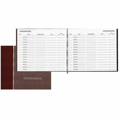 Dominion Blueline Rediform Hardcover Visitor's Register, Burgundy, 9.87" Width x 8.50" Length, RED57803