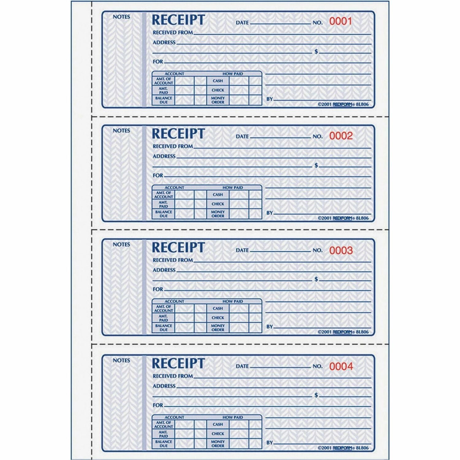 Rediform Receipt Money Collection Forms, 1 Each