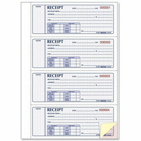 Dominion Blueline Rediform Hardbound Money Receipt Book, RED8L818