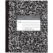 Roaring Spring Wide Ruled Flexible Cover Composition Book, 8.5" x 7" 48 Sheets, Black Marble, 1 Each