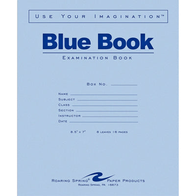 Roaring Spring Paper Products Roaring Spring Blue Book 8-sheet Exam Booklet, 7" x 8 1/2", 50 / Pack, ROA77512