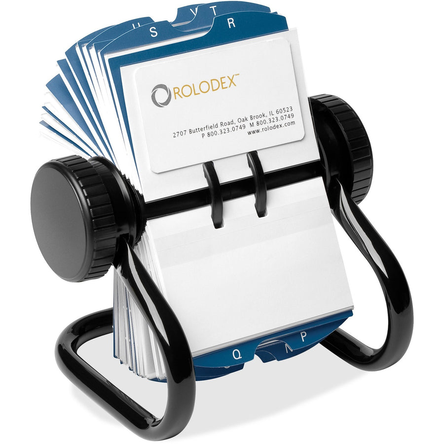 Rolodex Rotary A-Z Index Business Card Files, Black, Metal, 400, ROL67236