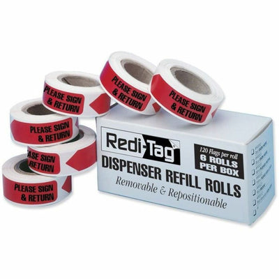 TOPS Redi-Tag Sign/Return Refill Flags, 1 Box, RTG91037