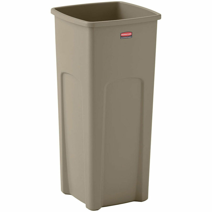 Rubbermaid Commercial Untouchable Square Container, 16.5" x 32.9", Beige, Plastic, 23 gal, Crack Resistant, RCP356988BG