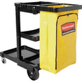Rubbermaid Commercial Janitor Cart With Zipper Yellow Vinyl Bag, Black, RCP617388