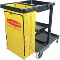 Rubbermaid Commercial Janitor Cart With Zipper Yellow Vinyl Bag, Black, RCP617388