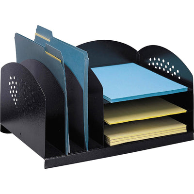 Safco 3 & 3 Combination Rack Desktop Organizers, Black, SAF3167BL
