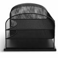 Safco Onyx 3 Tray/3 Upright Section Desk Organizer, Black, SAF3254BL