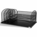 Safco Onyx 3 Tray/3 Upright Section Desk Organizer, Black, SAF3254BL