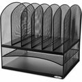 Safco Onyx 2 Horizontal/6 Upright Desk Organizer, Black, SAF3255BL