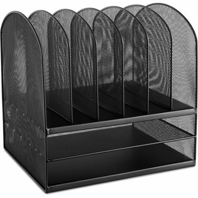 Safco Onyx 2 Horizontal/6 Upright Desk Organizer, Black, SAF3255BL