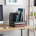 Safco Onyx 2 Horizontal/6 Upright Desk Organizer, Black, SAF3255BL