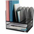 Safco Onyx 2 Horizontal/6 Upright Desk Organizer, Black, SAF3255BL
