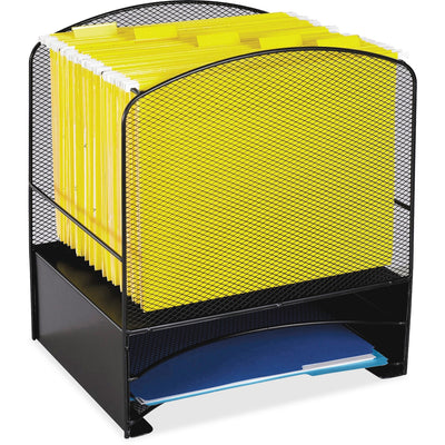 Safco Mesh Hanging File and Letter Tray Rack, Black, SAF3260BL