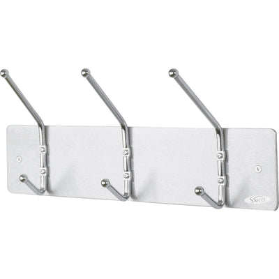 Safco 3-Hook Contemporary Steel Coat Hooks, Silver, SAF4161