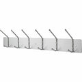 Safco 6-Hook Contemporary Steel Coat Hooks, Silver, SAF4162