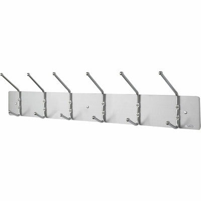 Safco 6-Hook Contemporary Steel Coat Hooks, Silver, SAF4162