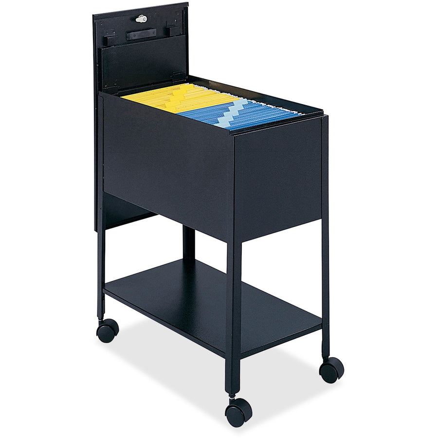 Safco Extra Deep Mobile Tub File, 13.62" x 28.25", Black, Steel, Lockable Top, SAF5362BL