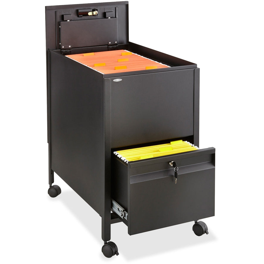 Safco Rollaway Mobile File Cart, 17" x 28", Black, Steel, Powder Coat Finish, SAF5364BL