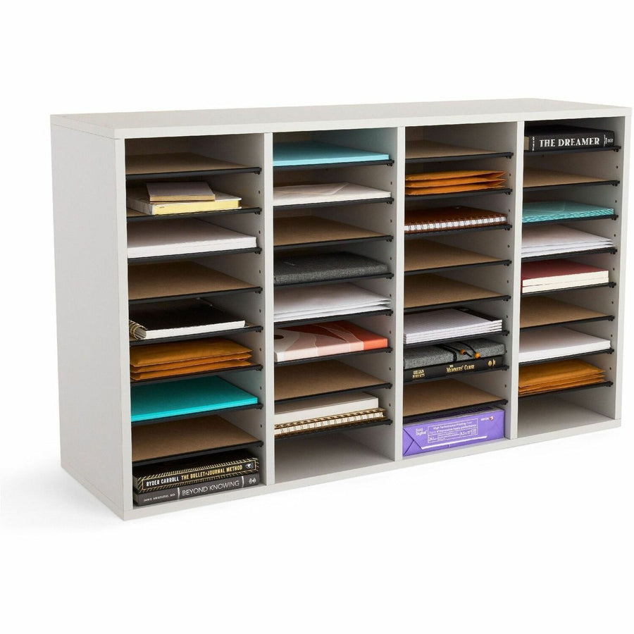 Safco Adjustable Shelves Literature Organizers, 39.38" x 24", Gray, Wood, SAF9424GR