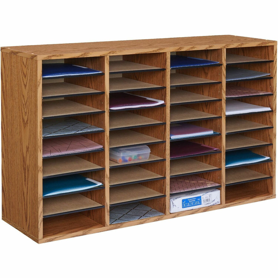 Safco Adjustable Shelves Literature Organizers, 39.30" x 24", Black, Plastic, Adjustable Shelf, SAF9424MO