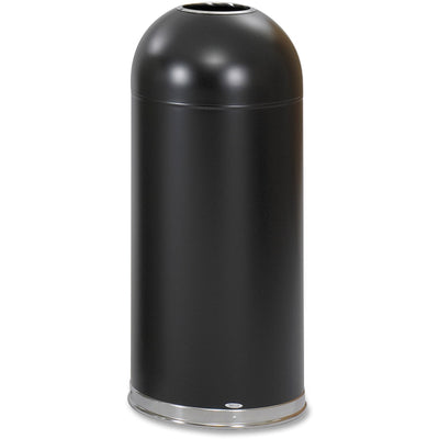 Safco Open Top Dome Waste Receptacle, Black, 15 gal, SAF9639BL