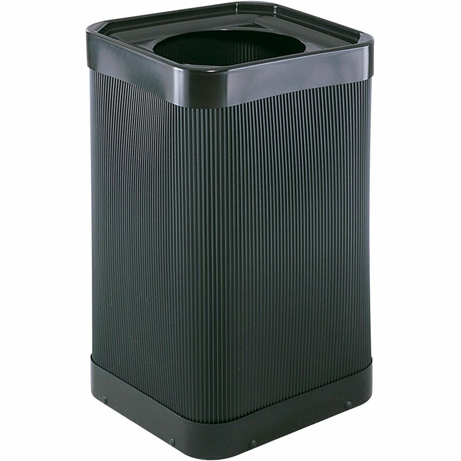 Safco At-Your-Disposal 12" Open Waste Receptacle, 18" x 32", Black, Polyethylene, 38 gal, SAF9790BL