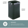Safco At-Your-Disposal 12" Open Waste Receptacle, Black, 38 gal, SAF9790BL
