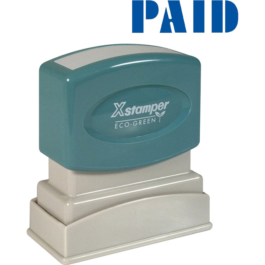 Xstamper Blue PAID Title Stamp, Retractable Frame, XST1335