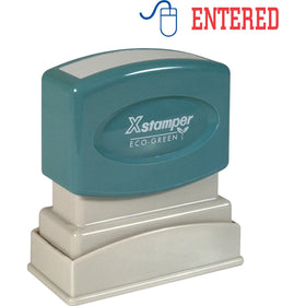 Shachihata Xstamper Red/Blue ENTERED Title Stamp, XST2027