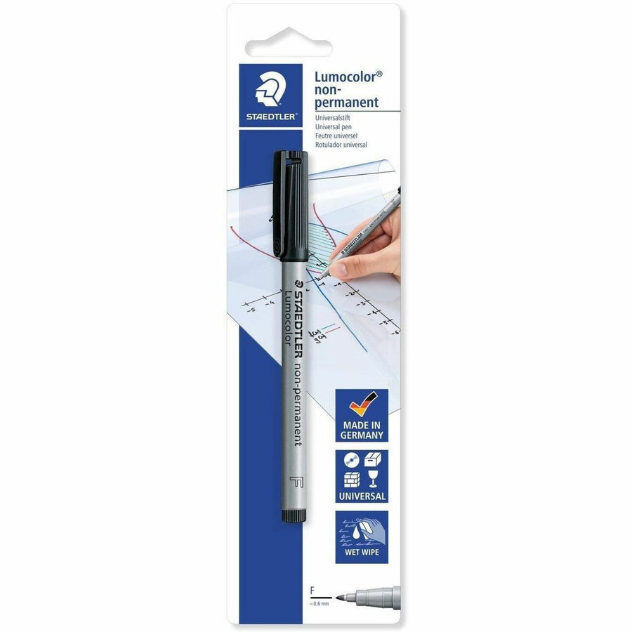 Lumocolor Non-Permanent Pen 316, 0.37" x 0.50", Black, Leak Proof, 10 / Box, STD3169