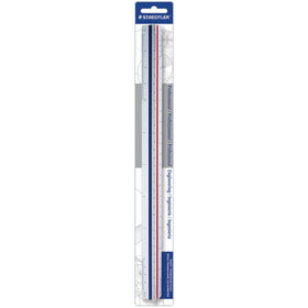 Staedtler 12" Triangular Engineer Scale, White, STD9871834BK