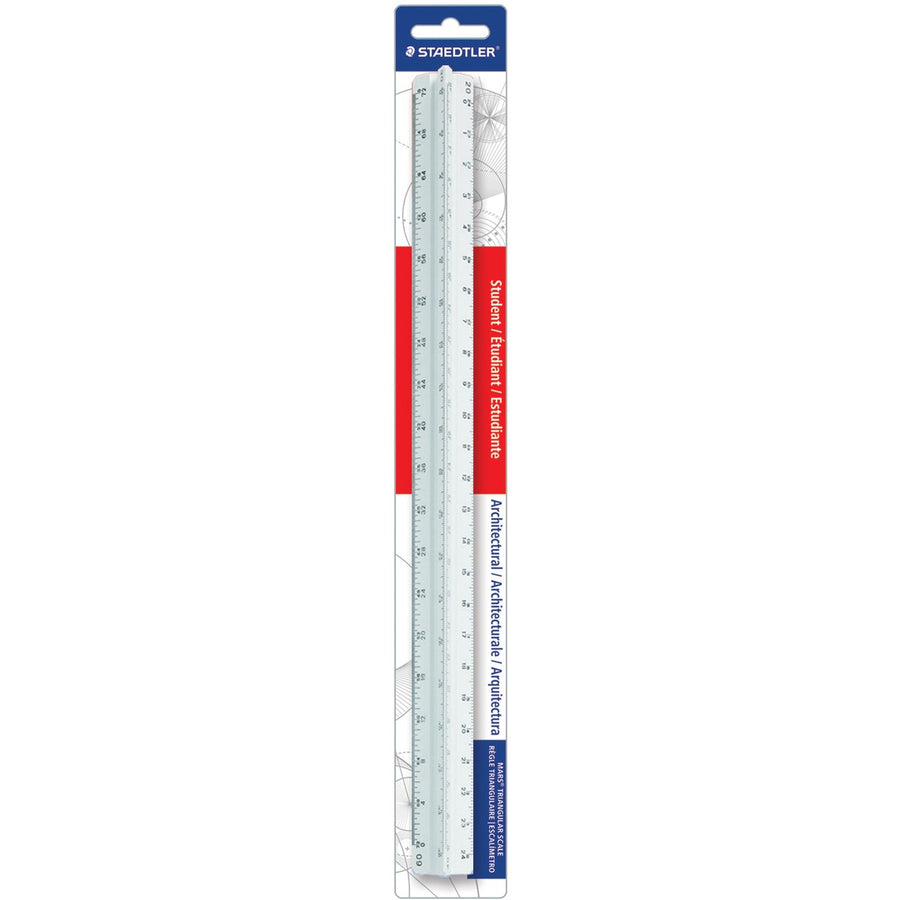 Staedtler Student Series 12" Triangular Scale, White, Polystyrene, STD98719-31BK