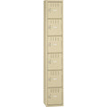 Tennsco 6-Tier No Legs Steel Box Lockers, Sand, TNNBS6121812ASD