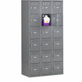 Tennsco 6-Tier No Legs Steel Box Lockers, Medium Gray, TNNBS6121812CMG