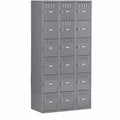 Tennsco 6-Tier No Legs Steel Box Lockers, Medium Gray, TNNBS6121812CMG