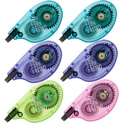 Tombow MONO Retro Correction Tape Applicator, Assorted, 6 / Box, TOM68670