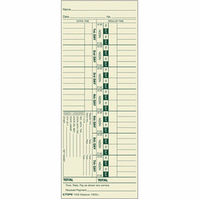 TOPS Manila Stock Weekly Time Cards, 3.50" Width x 9" Length, 500 / Box, TOP1252