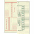 TOPS Numbered Days/Full Payroll Time Cards, Yellow, 3.50" Width x 9" Length, 500 / Box, TOP1257