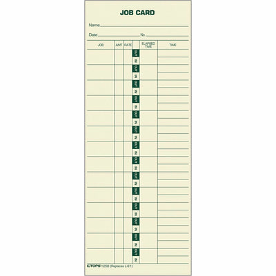 TOPS Job Costing Time Cards, Yellow, 3.50" Width x 9" Length, 500 / Box, TOP1258