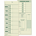 TOPS Monday-Sunday Time Cards, Yellow, 3.50" Width x 8.50" Length, 500 / Box, TOP1291