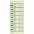TOPS Monday-Sunday Time Cards, Yellow, 3.50" Width x 8.50" Length, 500 / Box, TOP1291