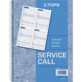TOPS Service Call 2-part Spiral Message Slip Book, Canary, 8.25" Width x 11" Length, TOP4100