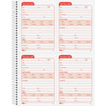 TOPS Service Call 2-part Spiral Message Slip Book, Canary, 8.25" Width x 11" Length, TOP4100