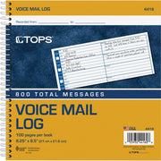 TOPS Spiral Bound Voice Message Log Book, 1 Each