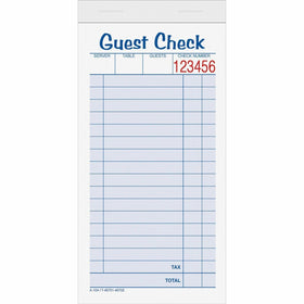 TOPS 2-part Carbonless Guest Check Books, 3.37" Width x 5.50" Length, 10 / Pack, TOP45702